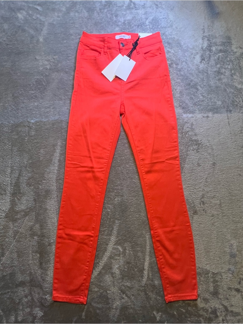 Cello orange stretch skinny jeans